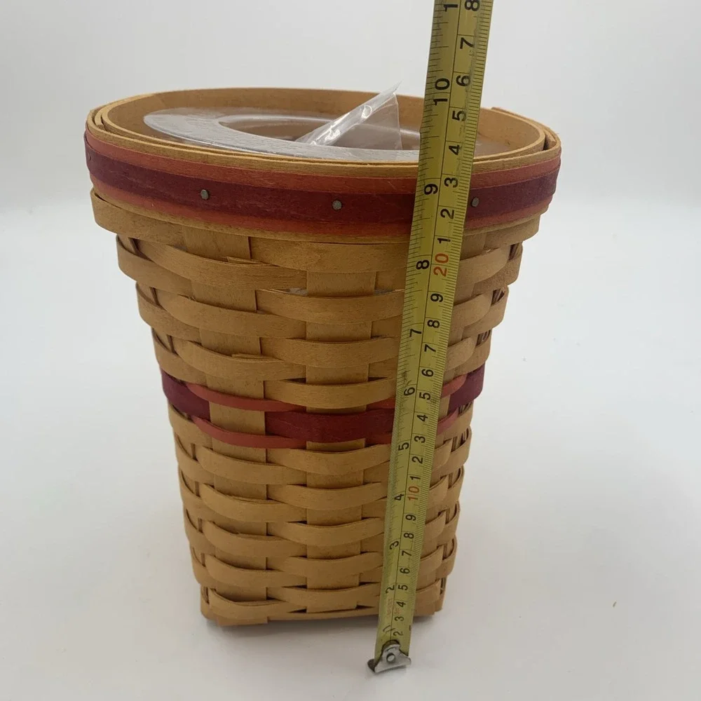 VTG NEW Longaberger  1998 Snapdragon Vase Basket Liner Protector Tie On Lid Book